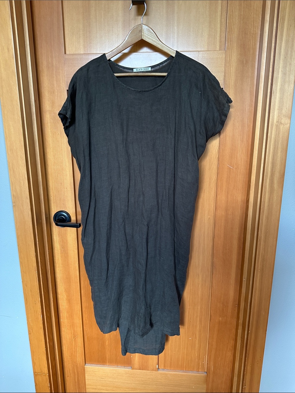 Black Crane linen Dress